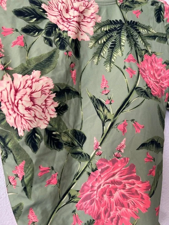 Aguabendita  X Target Peony Floral Print Long Sleeve One Piece Swimsuit Size M - Picture 6 of 12